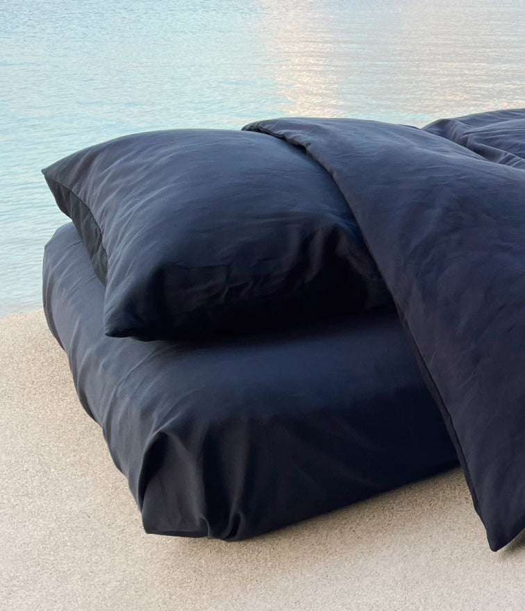 Navy and Black Pillow Case