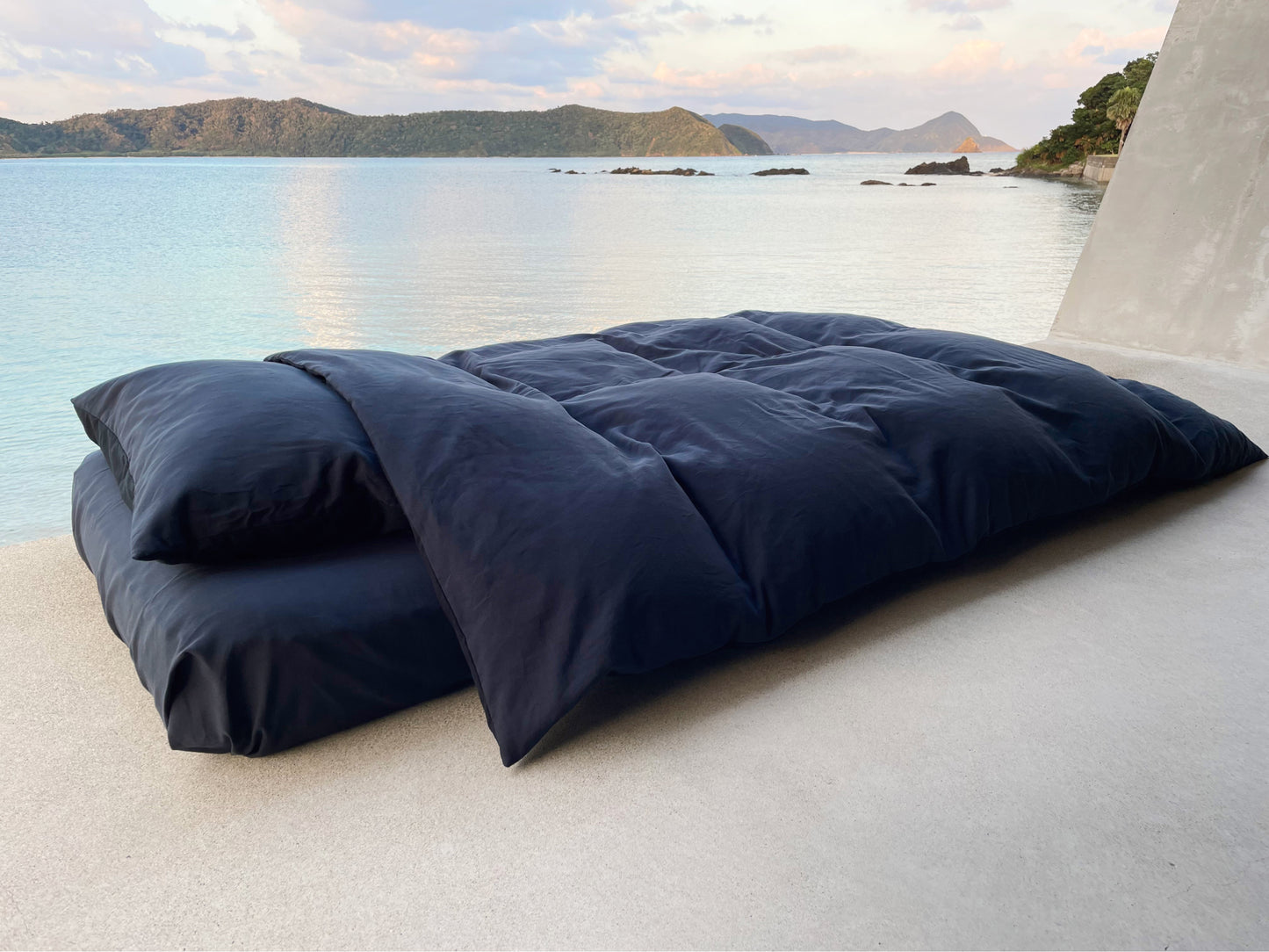 Navy and Black Duvet Cover