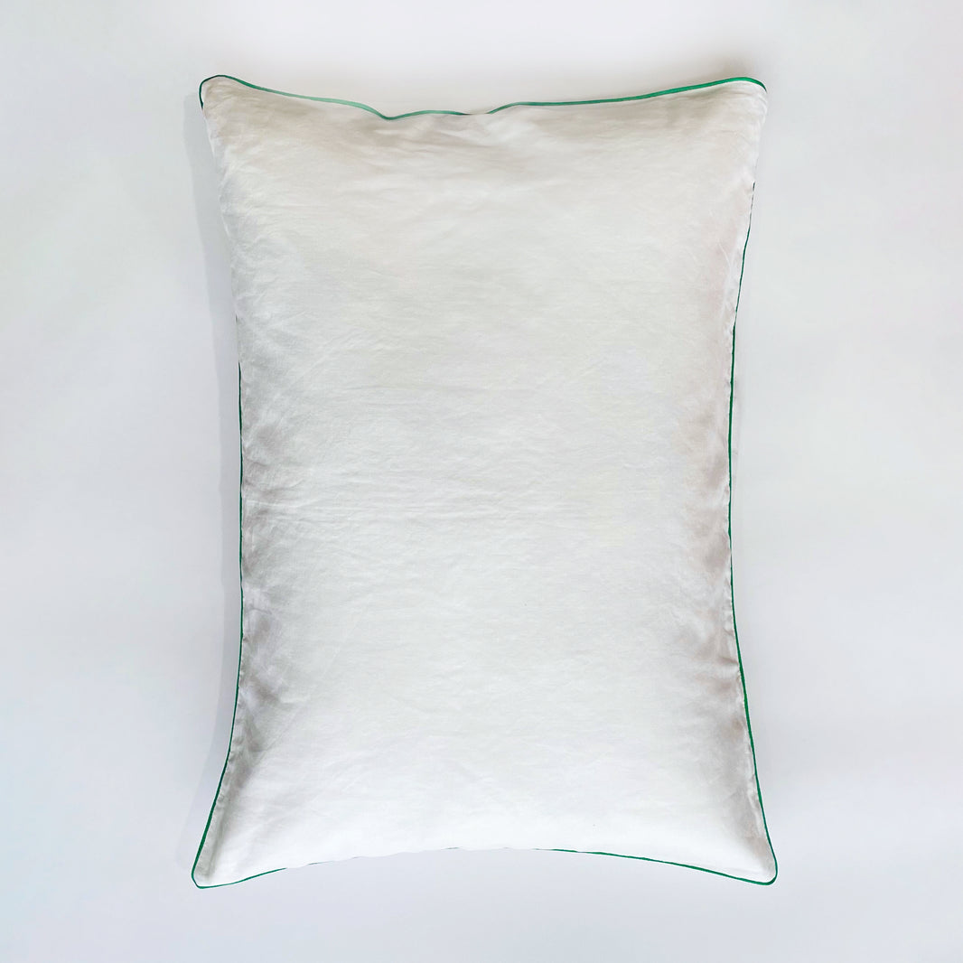 Pillow Case with Green Piping