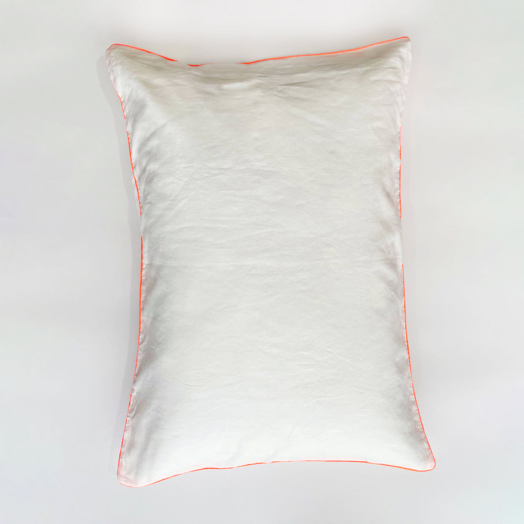 Pillow Case with Fluorescent Orange Piping　