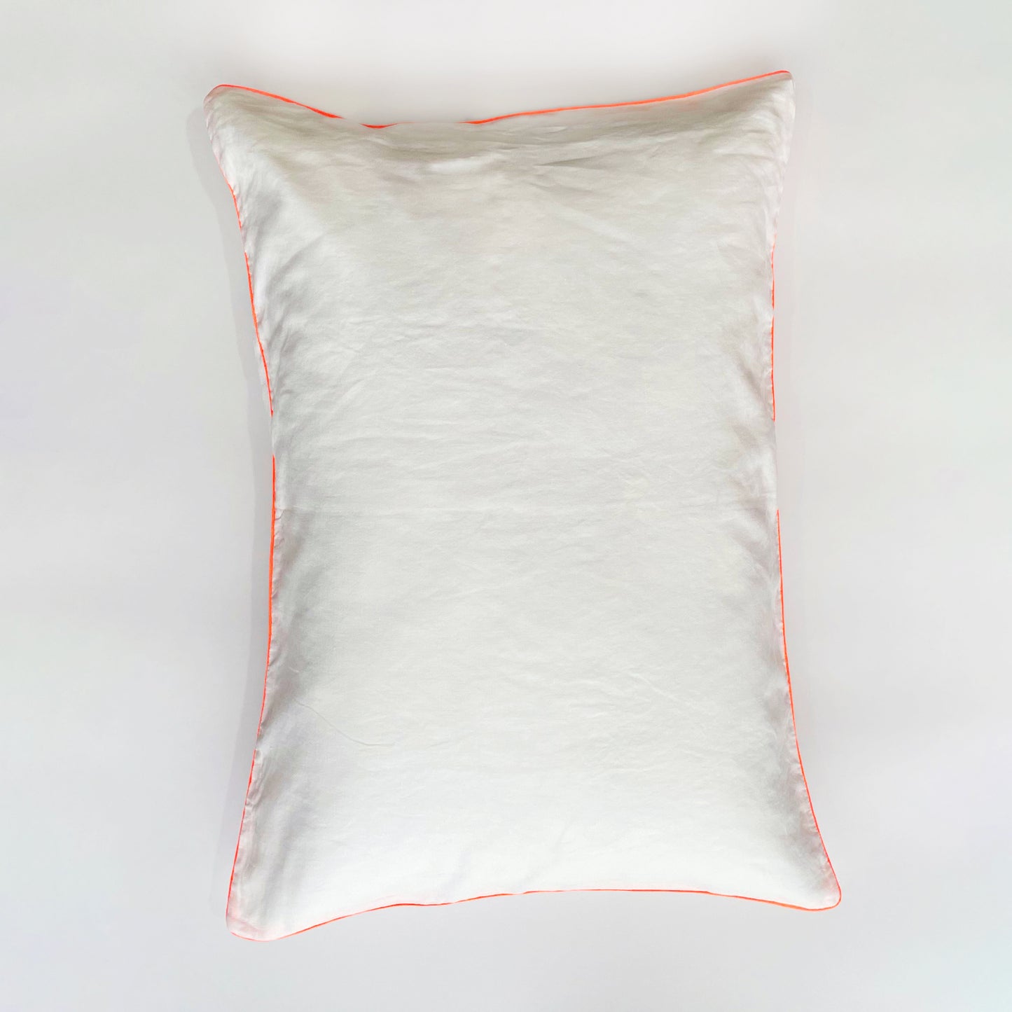 Pillow Case with Fluorescent Orange Piping　