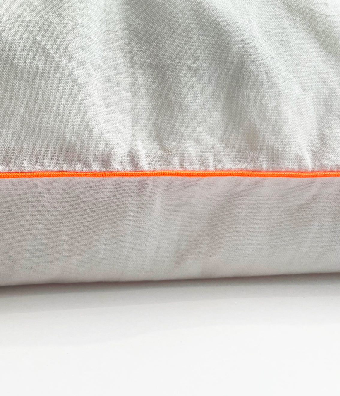 Pillow Case with Fluorescent Orange Piping　